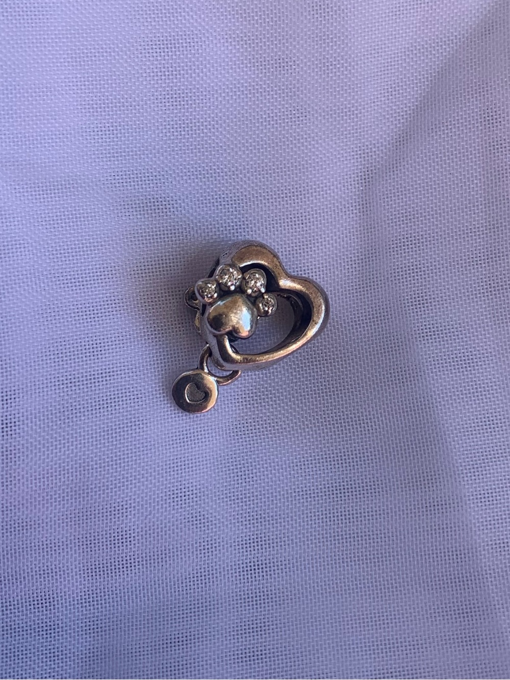 Pandora Sparkling Paw Print & Heart Charm